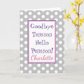 Drôle Retraite Bonjour Carte de pension (Fleur jaune)