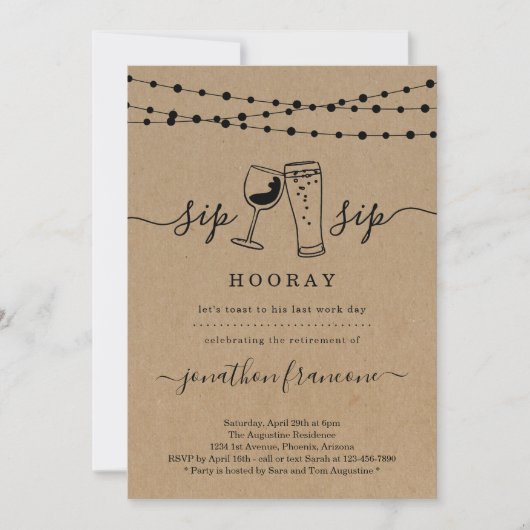 Drôle Retraite Invitation (Devant)