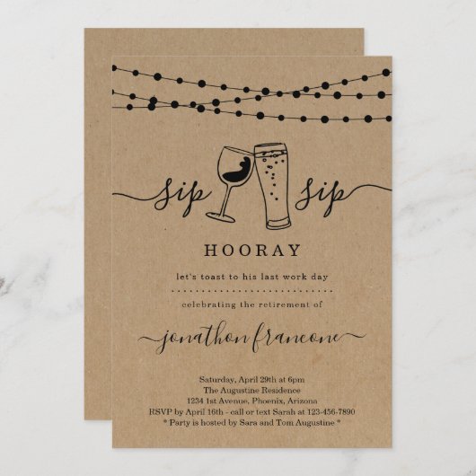 Drôle Retraite Invitation (Devant / Derrière)