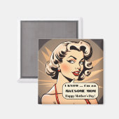 Drôle Retro Cartoon Mère's Day Magnet (Recto/Verso)
