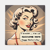 Drôle Retro Cartoon Mère's Day Magnet (Devant)