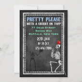 Drôle Retro Chalkboard Invitations de la fête des (Dos)