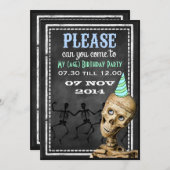 Drôle Retro Chalkboard Invitations de la fête des (Devant / Derrière)