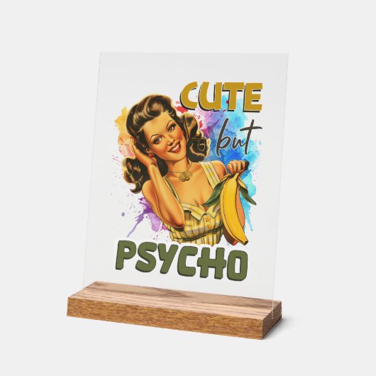 Drôle rétro dame mot art (Angle)