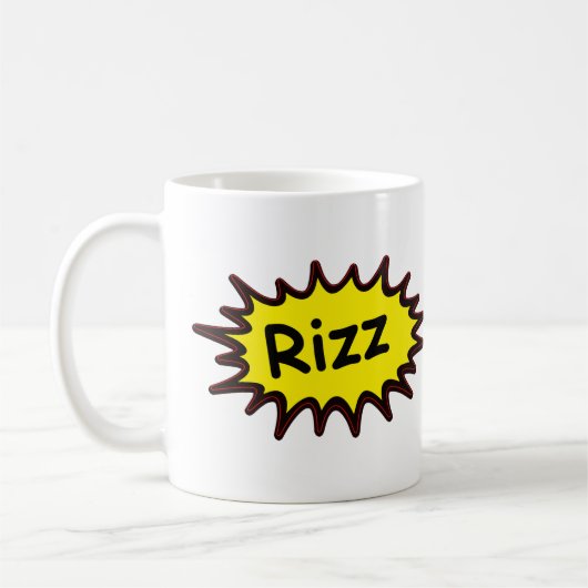 Drôle ‘Rizz’ Mug Blanc - Gen Z Cadeau Humour (Gauche)