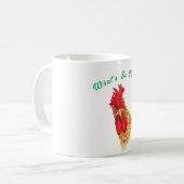 Drôle Rooster Café Mug - Jouer Cadeau (Devant gauche)