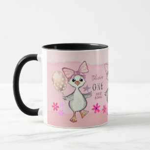 Drôle Rose Silly Goose Custom 1er Anniversaire Mug