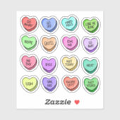 Drôle Rude Candy Heart Vinyl Stickers (Feuille)