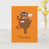 Drôle Sad Bull Pardon Carte De Voeux (Fleur jaune)