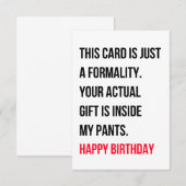 Drôle, sale, bonne carte d'anniversaire pour lui e (Devant / Derrière)