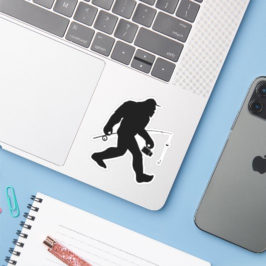 Drôle Sasquatch Sticker Decal (Ordinateur portable avec iPhone)