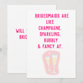 Drôle Serez-vous ma servante d'honneur ? Carte de (Devant / Derrière)