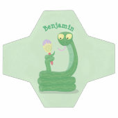 Drôle serpent vert avec caricature maraca (Plat)