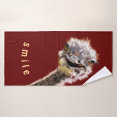 Drôle serviette de bain d'autruche (Serviette de bain)