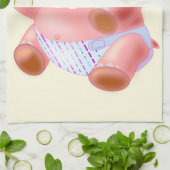 Drôle serviette de cuisine avec bébé Hippo (Plié)