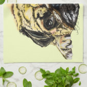 Drôle serviette de cuisine avec chien Carlin - Vos (Plié)