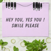 Drôle serviette de cuisine avec yeux de curiosité  (Plié)