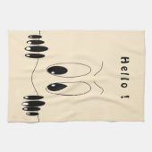 Drôle serviette de cuisine avec yeux jouant (Horizontal)