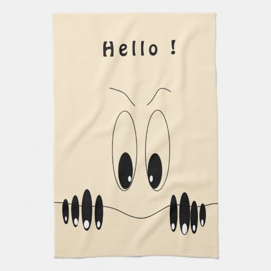 Drôle serviette de cuisine avec yeux jouant (Vertical)