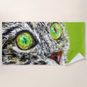 Drôle serviette de plage avec chat Stalking (Devant)