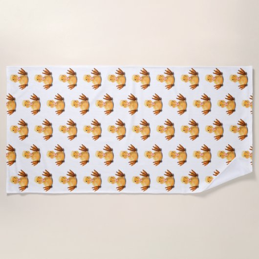 Drôle serviette de plage avec de Joyeux Canards Ja (Devant)
