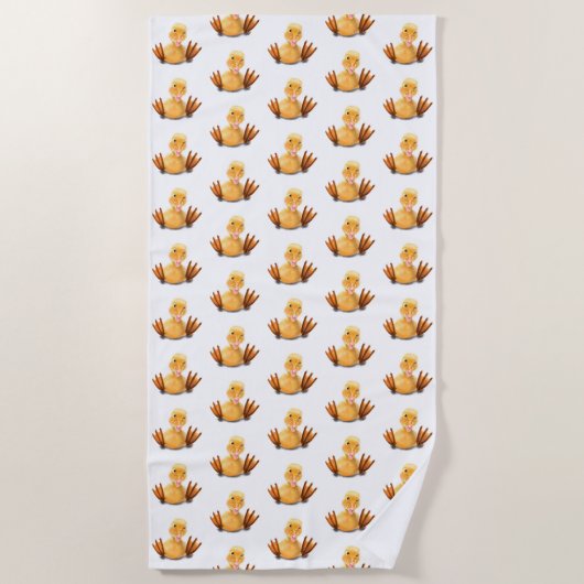 Drôle serviette de plage avec de Joyeux Canards Ja (Devant)