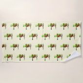 Drôle serviette de plage avec grenouille jouer de  (Devant)