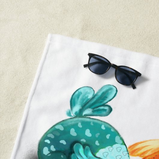 Drôle serviette de plage de poulet - Texte personn (En situation)