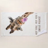 Drôle serviette de plage Jouer Giraffe - Texte per (Devant)