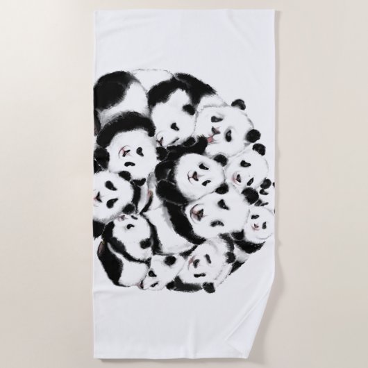 Drôle serviette de plage Panda Beach (Devant)