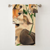 Drôle serviettes de bain avec Giraffe romantique a (En situation)