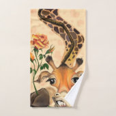 Drôle serviettes de bain avec Giraffe romantique a (Serviette à main)