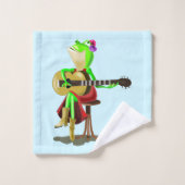 Drôle Serviettes de bain Frog Jouer Guitare - Votr (Gant de toilette)