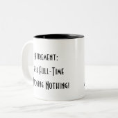 drôle simple retraite tasse à café à deux tons (Devant gauche)