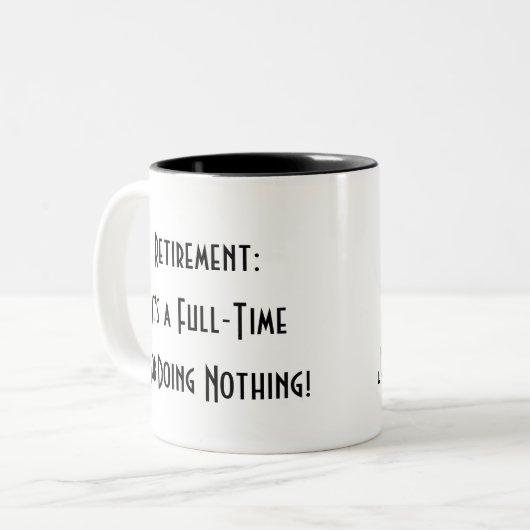 drôle simple retraite tasse à café à deux tons (Devant gauche)