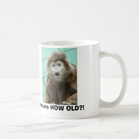 Drôle singe Anniversaire tasse de café (Droite)