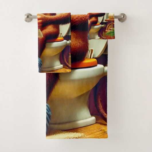 Drôle singe caricature sur Toilet (En situation)