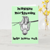 Drôle singe traîne la personnaliser de la carte d' (Fleur jaune)