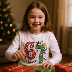 Drôle Six Sept 6 7 Mème Lumières de Noël Enfants