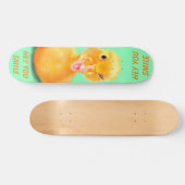 Drôle skateboard Happy Duck Custom Texte et couleu (Horz)