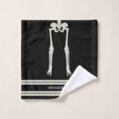Drôle Skeleton Jambes Noir Blanc Éffrayant Hallowe (Gant de toilette)