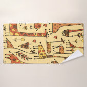 Drôle sketch de girafes, sans couture motif votre  (Serviette de bain)