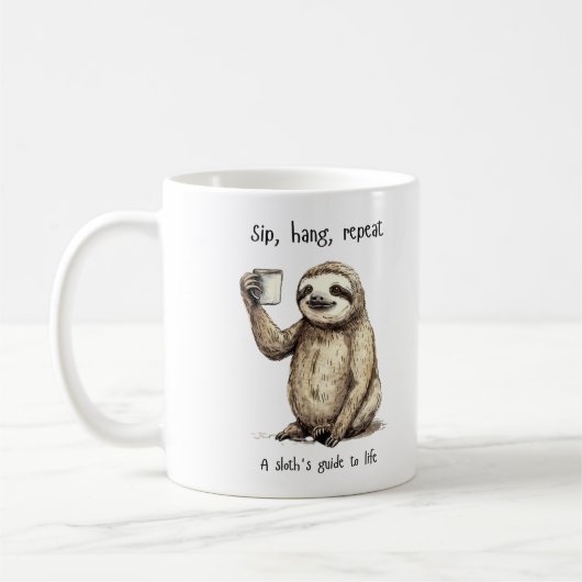 Drôle Sloth Coffee Mug (Gauche)