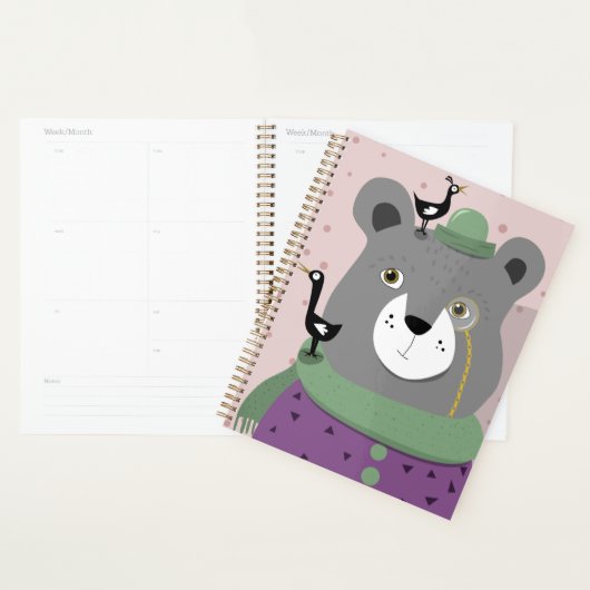 Drôle smarty ours planner chapeau haut et monocle (Devant avec enveloppe)