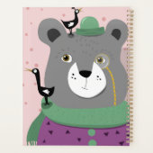 Drôle smarty ours planner chapeau haut et monocle (Dos)