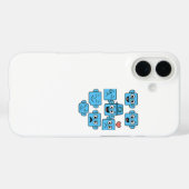 Drôle Smilo Emoji Coque iphone-Maigre Bleu Visages (Verso (horizontal))