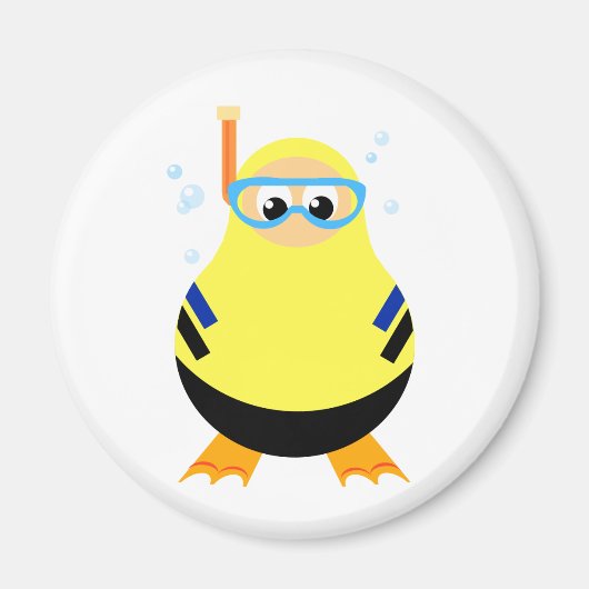 Drôle Snorkel Diver Magnet (Devant)