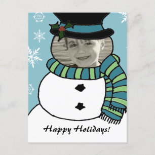 Drôle Snowman Carte Visage...
