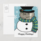 Drôle Snowman Carte Visage... (Devant / Derrière)