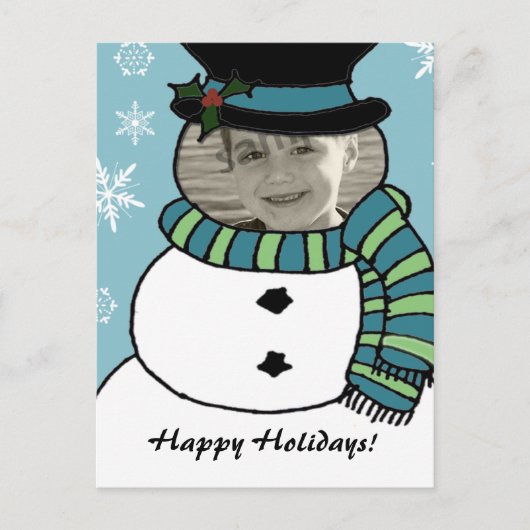 Drôle Snowman Carte Visage... (Devant)